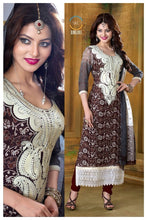 Load image into Gallery viewer, Brown Indian Pakistani Bollywood Designer Georgette Salwar Kameez Ethnic Wear - Ethnicyug