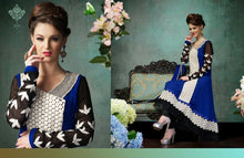 Load image into Gallery viewer, Blue & Black Indian Pakistani Bollywood Designer Georgette Salwar Kameez Ethnic Party Wear - Ethnicyug