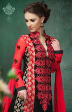 Load image into Gallery viewer, Black & Red Indian Pakistani Bollywood Designer Georgette Salwar Kameez Ethnic Party Wear - Ethnicyug
