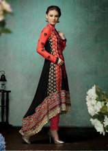 Load image into Gallery viewer, Black & Red Indian Pakistani Bollywood Designer Georgette Salwar Kameez Ethnic Party Wear - Ethnicyug