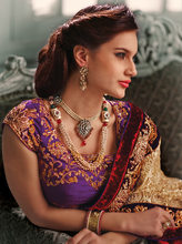 Load image into Gallery viewer, NEW RED & BEIGE Indian Pakistani Designer Bollywood Wedding Embroidered Saree u00f8u00e5 u00e5