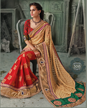 Load image into Gallery viewer, NEW RED & BEIGE Indian Pakistani Designer Bollywood Wedding Embroidered Saree u00f8u00e5 u00e5