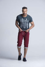 Load image into Gallery viewer, Oririn Linen Capris - Burgundy - Men Shorts - yz-buyer.myshopify.com