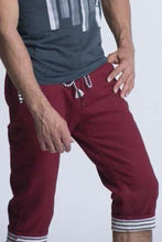 Load image into Gallery viewer, Oririn Linen Capris - Burgundy - Men Shorts - yz-buyer.myshopify.com