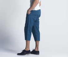 Load image into Gallery viewer, Oririn Linen Capris - Prussian Blue - Men Shorts - yz-buyer.myshopify.com