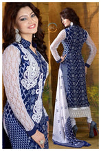 Load image into Gallery viewer, Blue &amp; White Indian Pakistani Bollywood Designer Georgette Salwar Kameez Ethnic Wear - Ethnicyug
