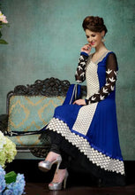 Load image into Gallery viewer, Blue &amp; Black Indian Pakistani Bollywood Designer Georgette Salwar Kameez Ethnic Party Wear - Ethnicyug
