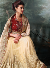 Load image into Gallery viewer, Heavy BEIGE Indian Pakistani Karachi Designer Bollywood Wedding Embroidery Saree u00f8u00e5 u00e5
