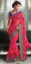 Load image into Gallery viewer, Lakhanvi PINK Indian Pakistani Designer Bollywood Wedding Embroidered Saree u00f8u00e5 u00e5
