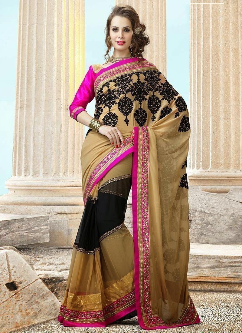 Black Color Georgette Saree - Ethnicyug