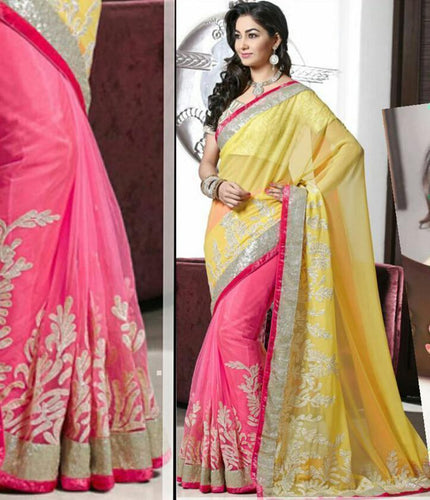 Pink Color Georgette Saree u00f8u00e5 u00e5