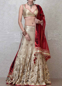 Golden Color Net Saree - Ethnicyug