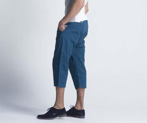 Oririn Linen Capris - Prussian Blue - Men Shorts - yz-buyer.myshopify.com